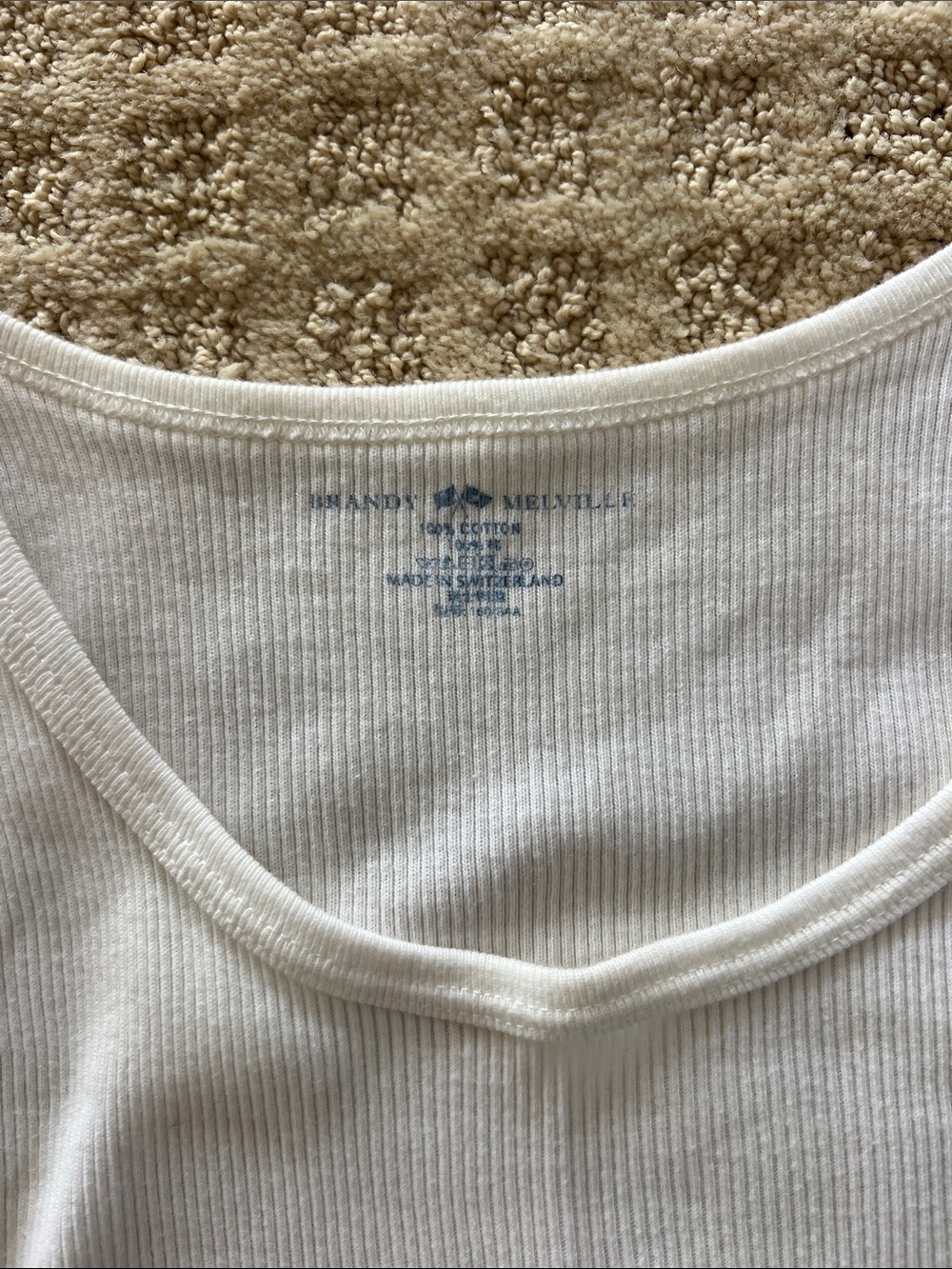 White Ribbed Tank Top - Picture 2 of 3